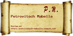 Petrovitsch Mabella névjegykártya